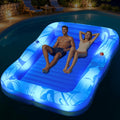 Inflatable Tanning Pool Lounger with Lights - Large 81in x 60in Float