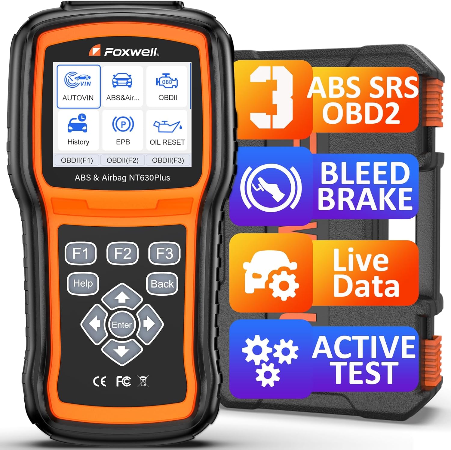 FOXWELL NT630 Plus OBD2 Scanner for Advanced ABS and SRS Diagnostics