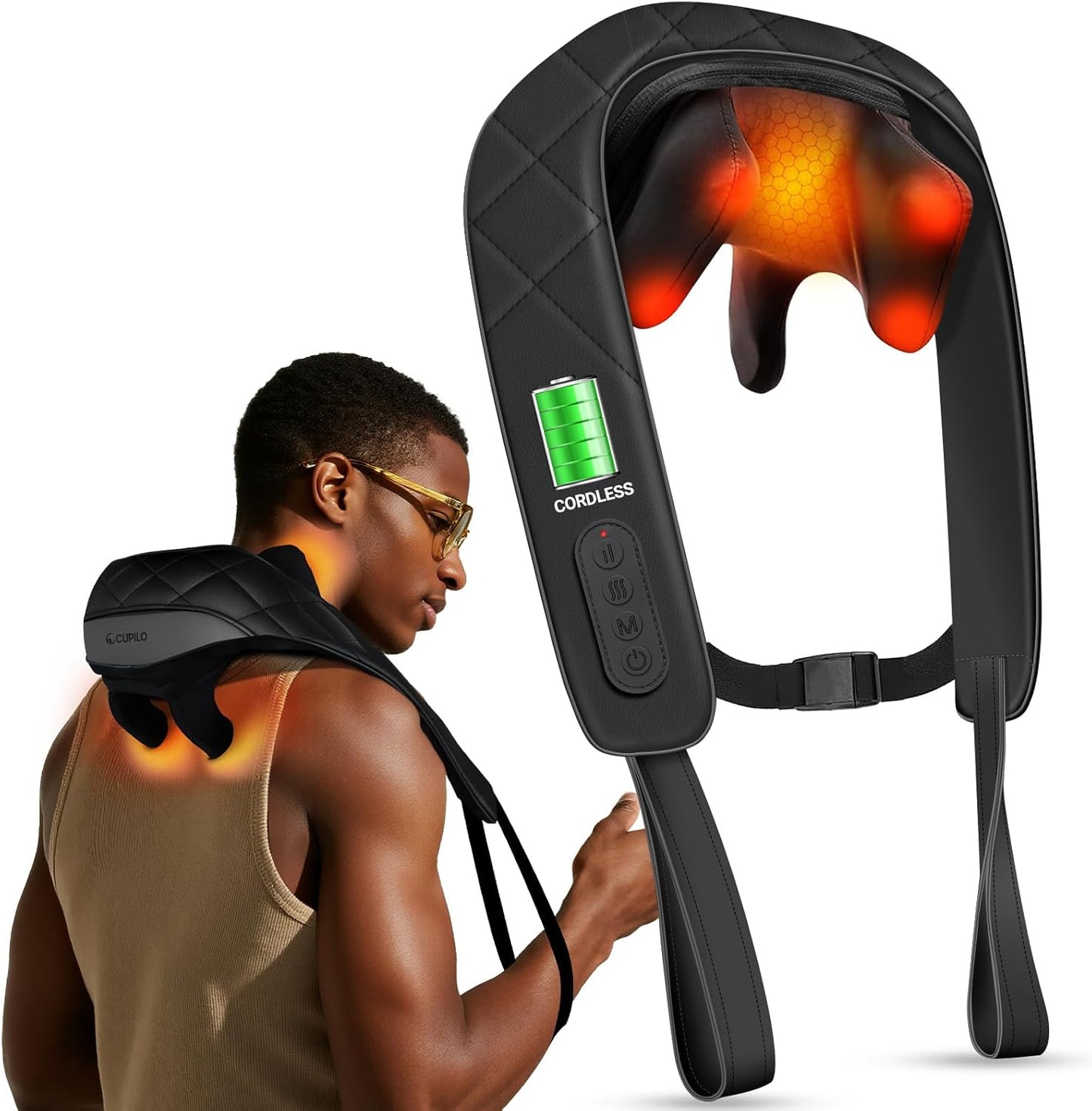 Cordless Neck Massager for Pain Relief Deep Tissue Therapy