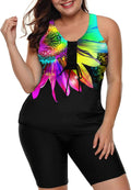 Plus Size Tankini Swimsuit Two Piece - Modest Athletic Fit