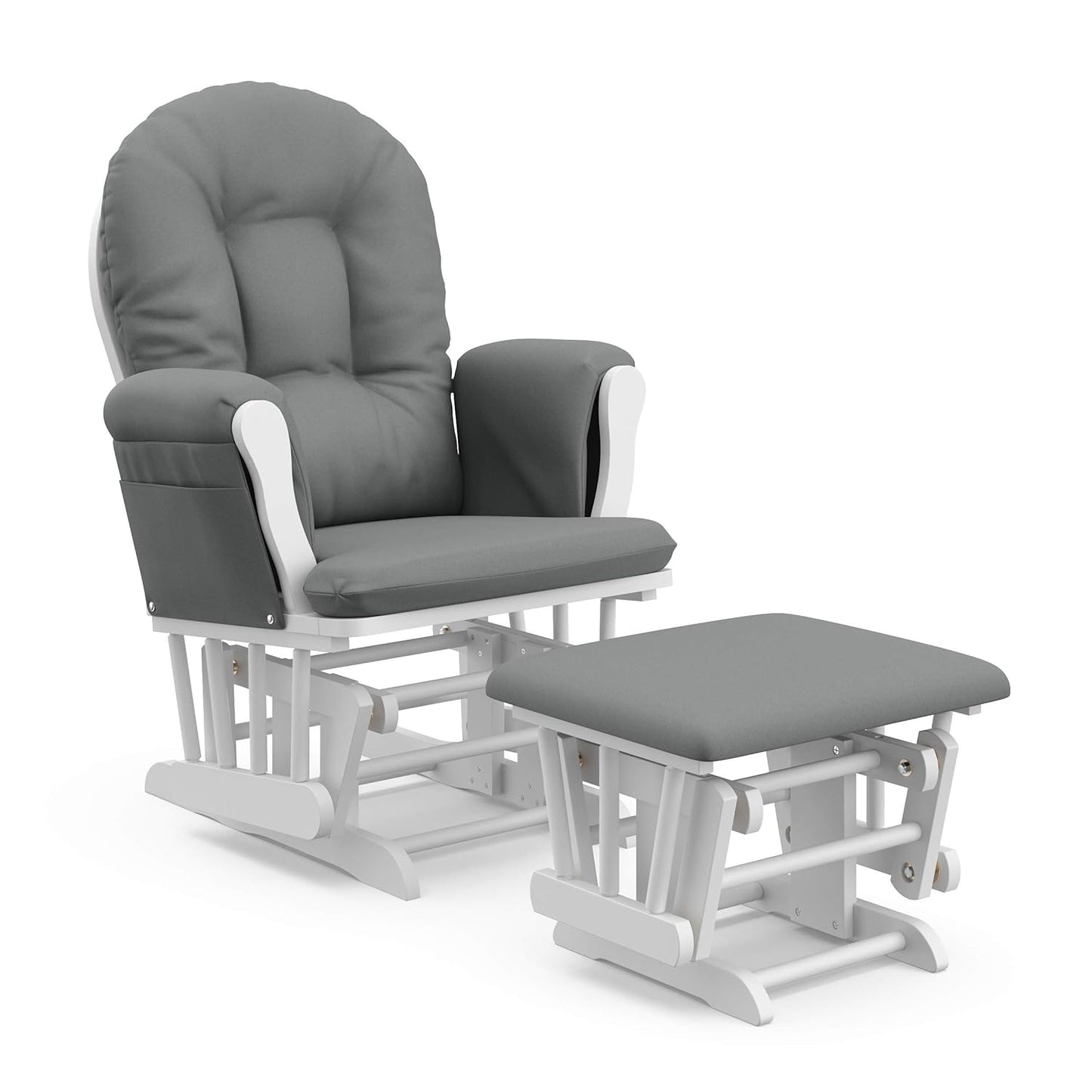 Storkcraft Premium Hoop Glider & Ottoman for Nursery Comfort