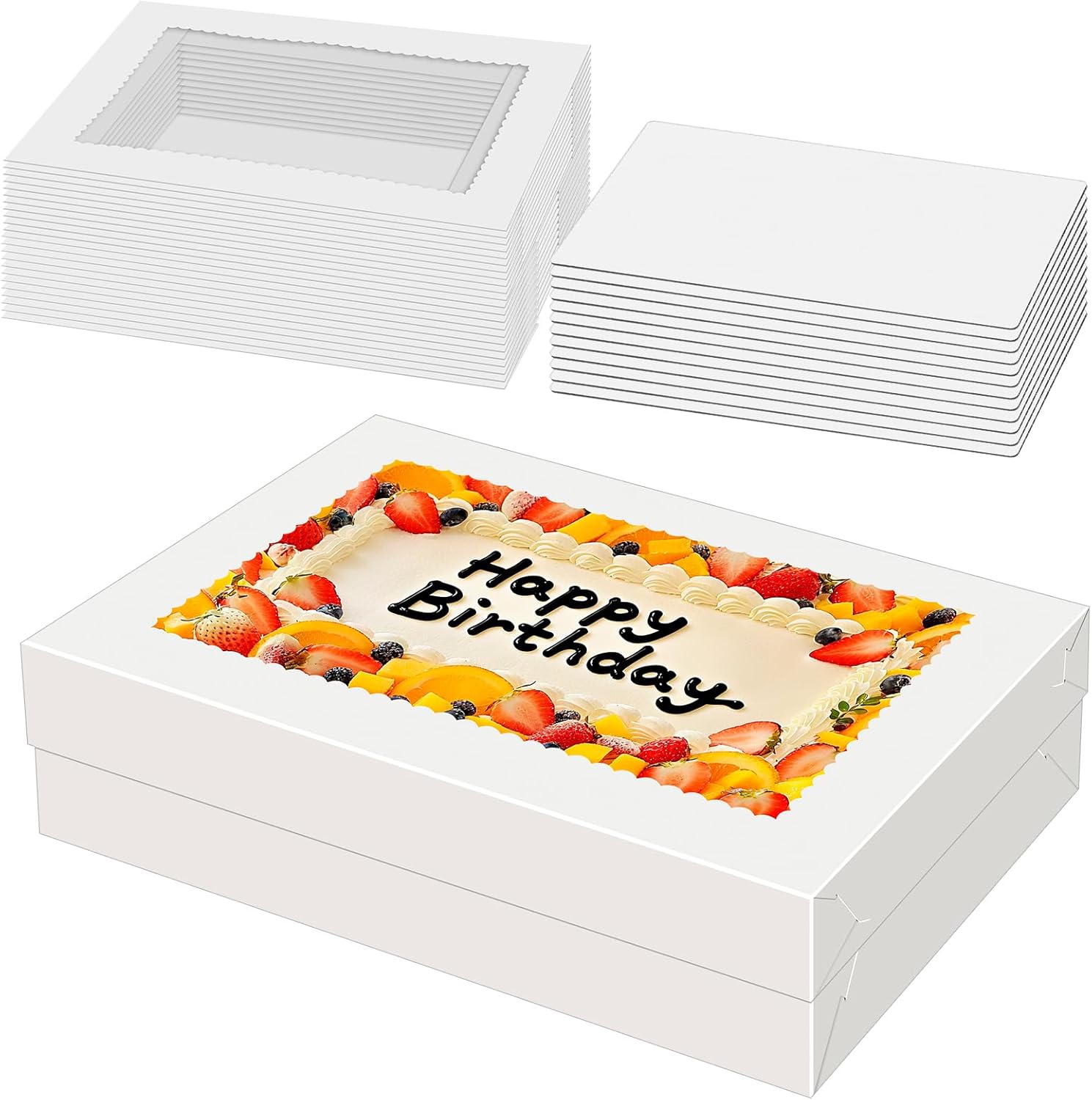 Sudaya 19x14x4 Cake Boxes with Boards for Perfect Desserts