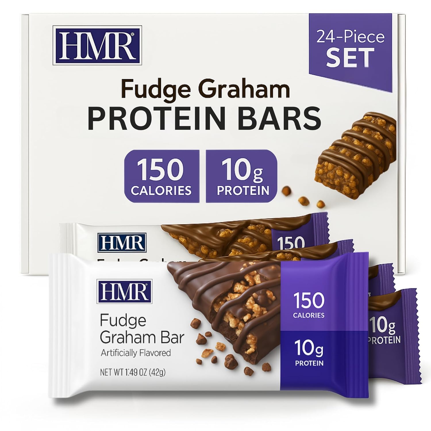 HMR Fudge Graham Protein Bar - Healthy Snack for Weight Loss