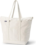 Lands' End Zip Top Long Handle Canvas Tote Bag - Durable