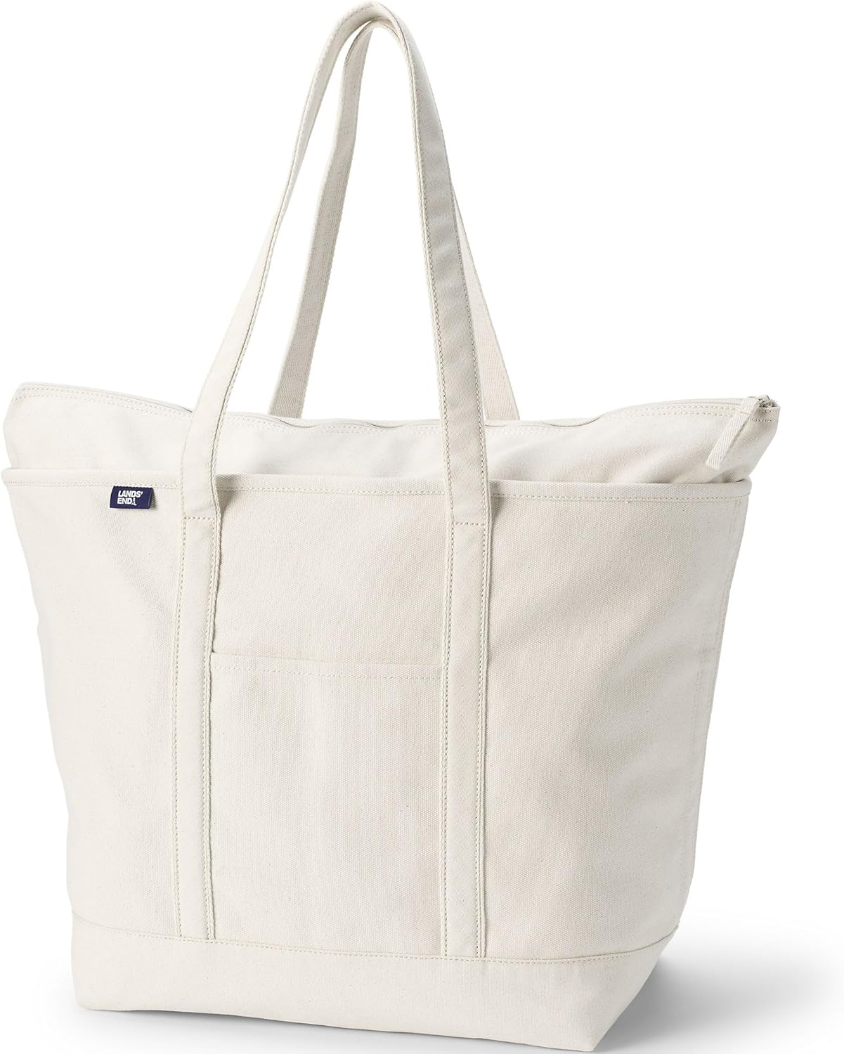 Durable Zip Top Long Handle Canvas Tote Bag for Everyday Use