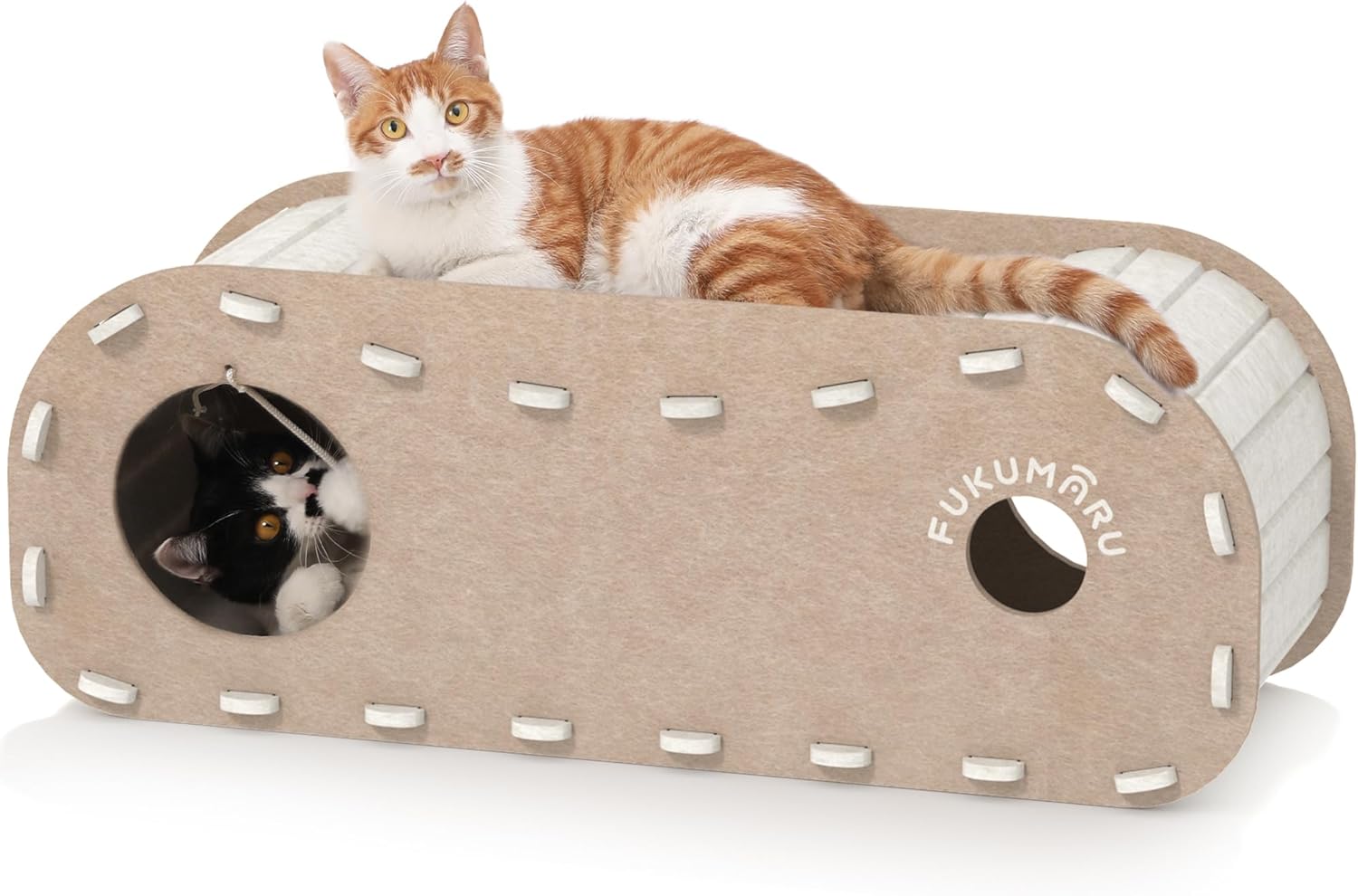 FUKUMARU Cat Beds for Indoor Pets - Cozy Extra-Large Cat Cave