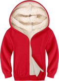 Gihuo Sherpa Lined Kids Zip Up Hoodie - Warm, Soft Outerwear