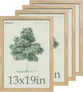 13x19 Picture Frame 4 Pack - Textured Natural Solid Wood Gallery