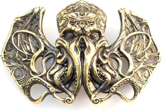 Cthulhu Belt Buckle by KLAMRA - Handmade Solid Brass