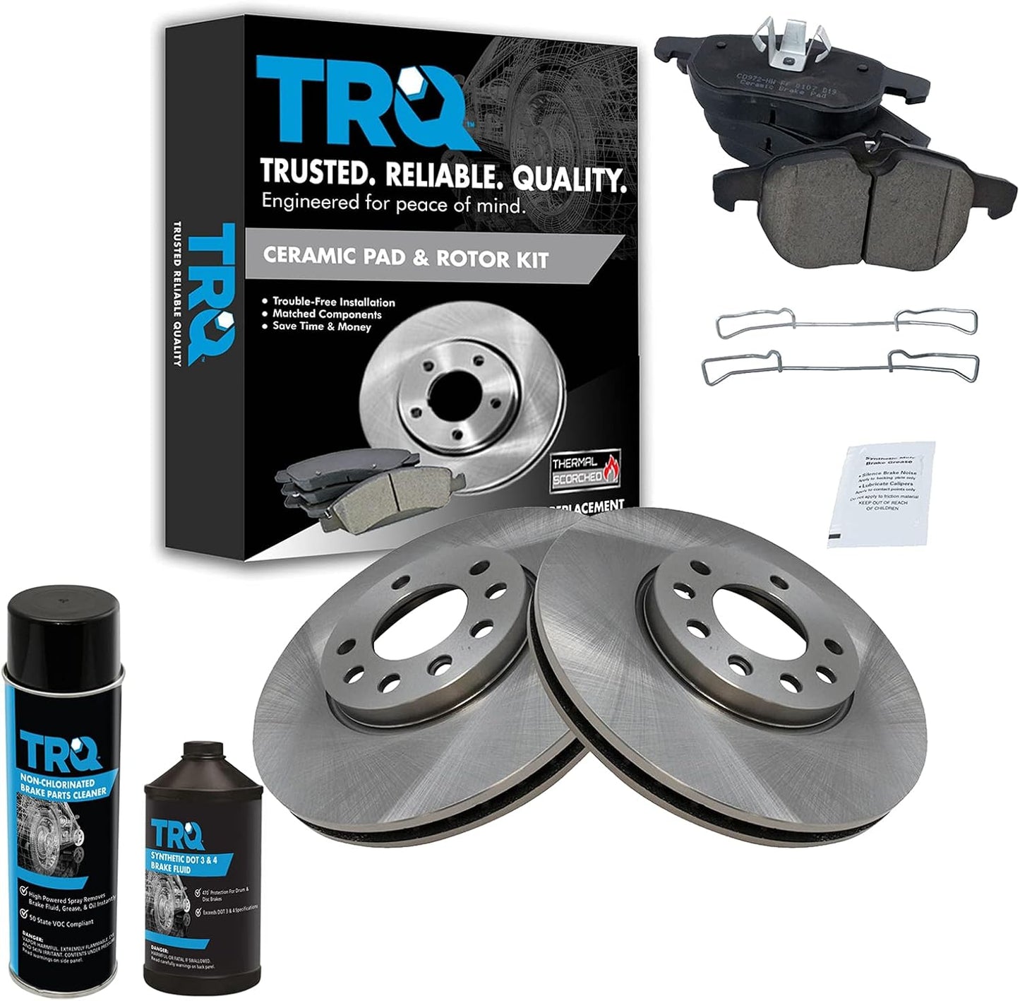 TRQ Front Brake Pad & Rotor Kit for 2003-2011 Saab 9-3