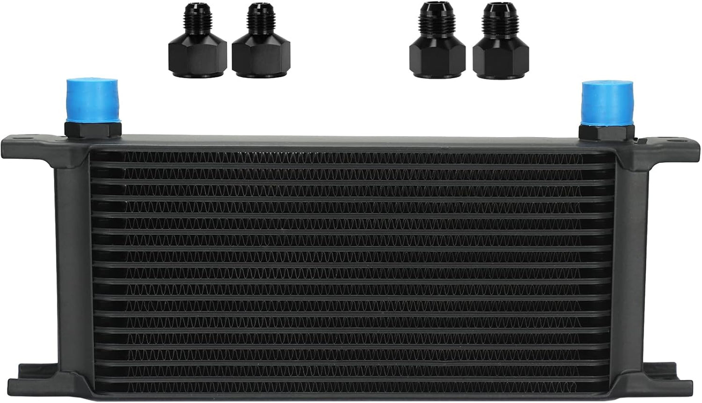 Ucreative 16 Row Aluminum Engine Transmission Oil Cooler Kit