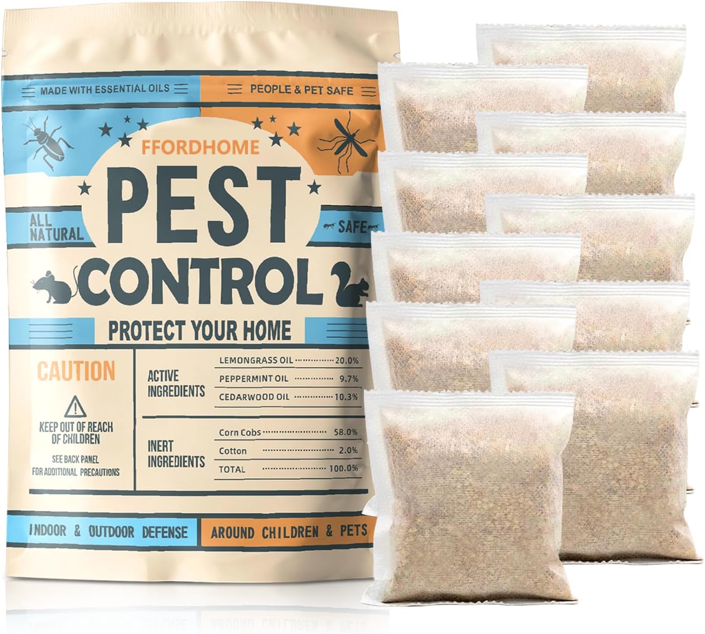 Peppermint Pest Control Sachet: Repels Mice, Rats & More! (10P)