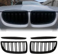 E90 Grille Double Slats Glossy Black Kidney Grille for 2005-2008 BMW 3