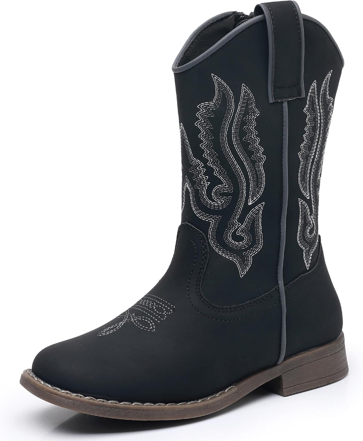 Kids Cowboy Boots with Square Toe Design for All-Day Comfort