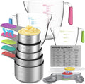 Magnetic Measuring Cups and Spoons Set - Space Saving Stainless Steel