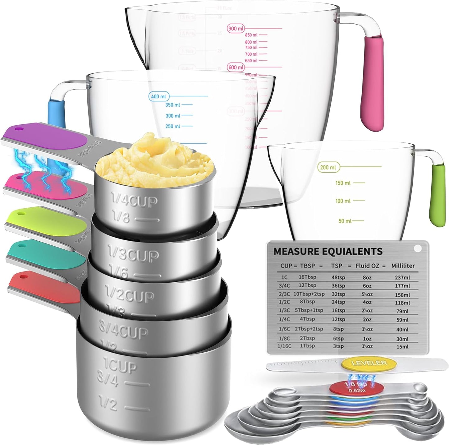 Magnetic Measuring Cups and Spoons Set for Accurate Cooking