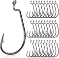UCEC Offset Shank Worm Hooks Extra Wide Gap 2X Strong - Durable Bass