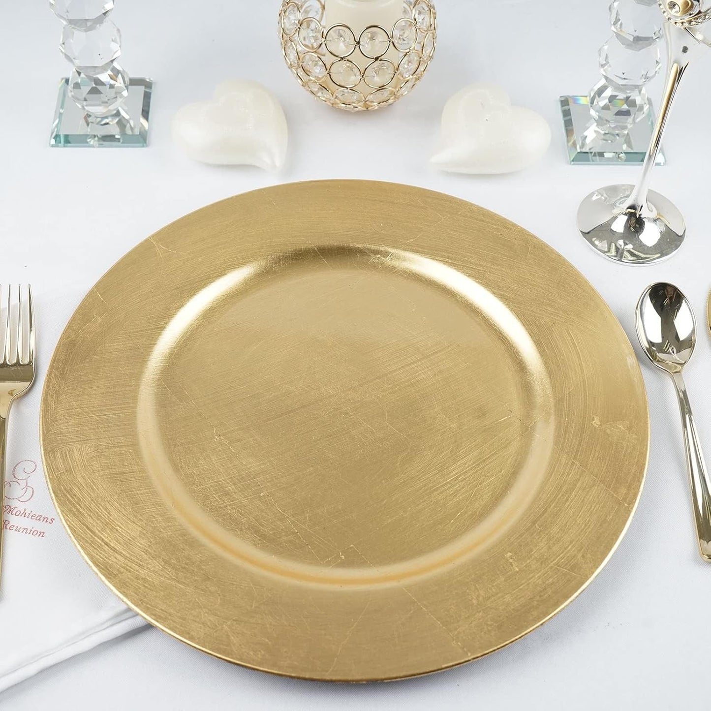 Enhance Table Decor with 6 Gold Charger Plates