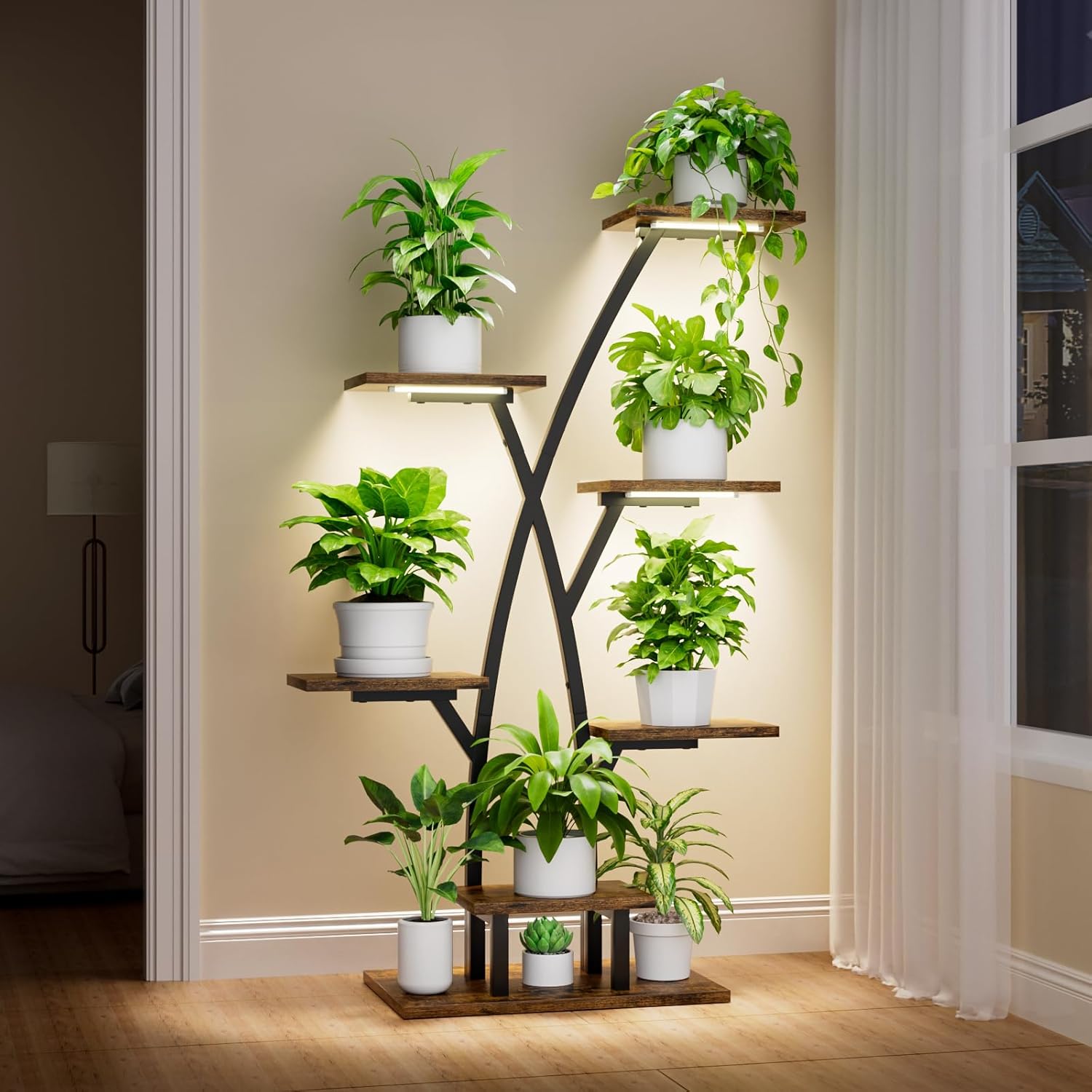 Plant Stand With Grow Lights - 7 Tiered Indoor Shelf Display