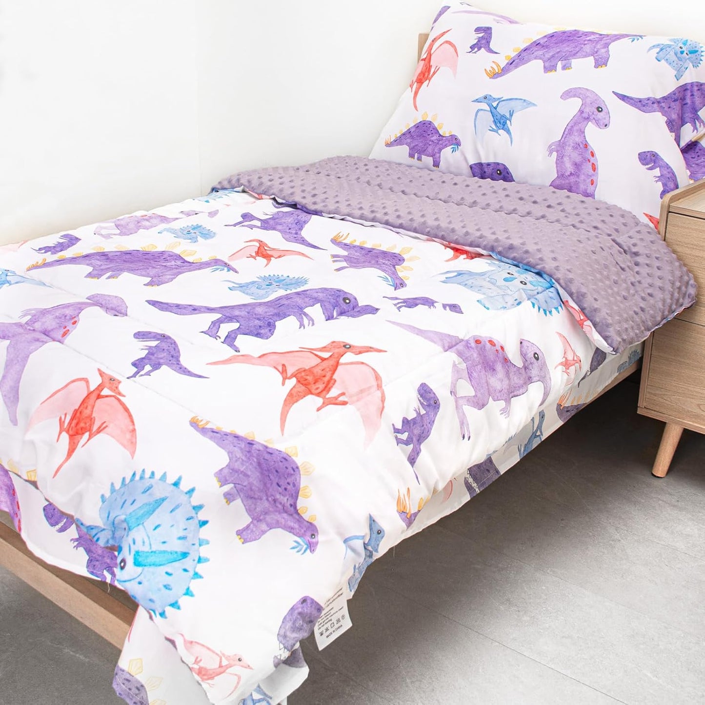 Toddler Bedding Set with Plush Minky Fabric for Girls