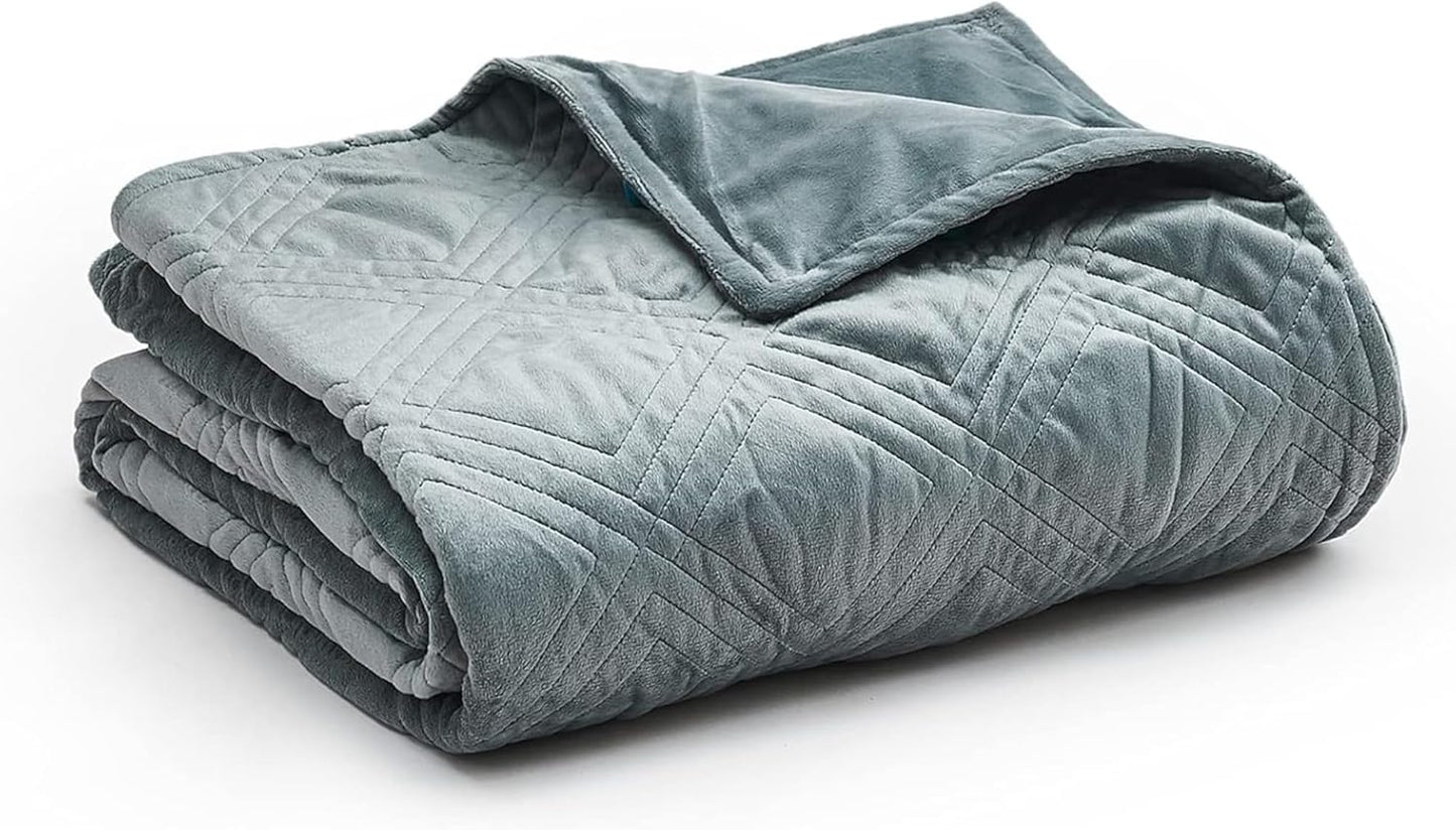 YnM Fuzzy Duvet Cover for Weighted Blankets - Grey Diamond