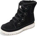 100% Genuine Leather Womens Snow Boots - Waterproof Memory Foam