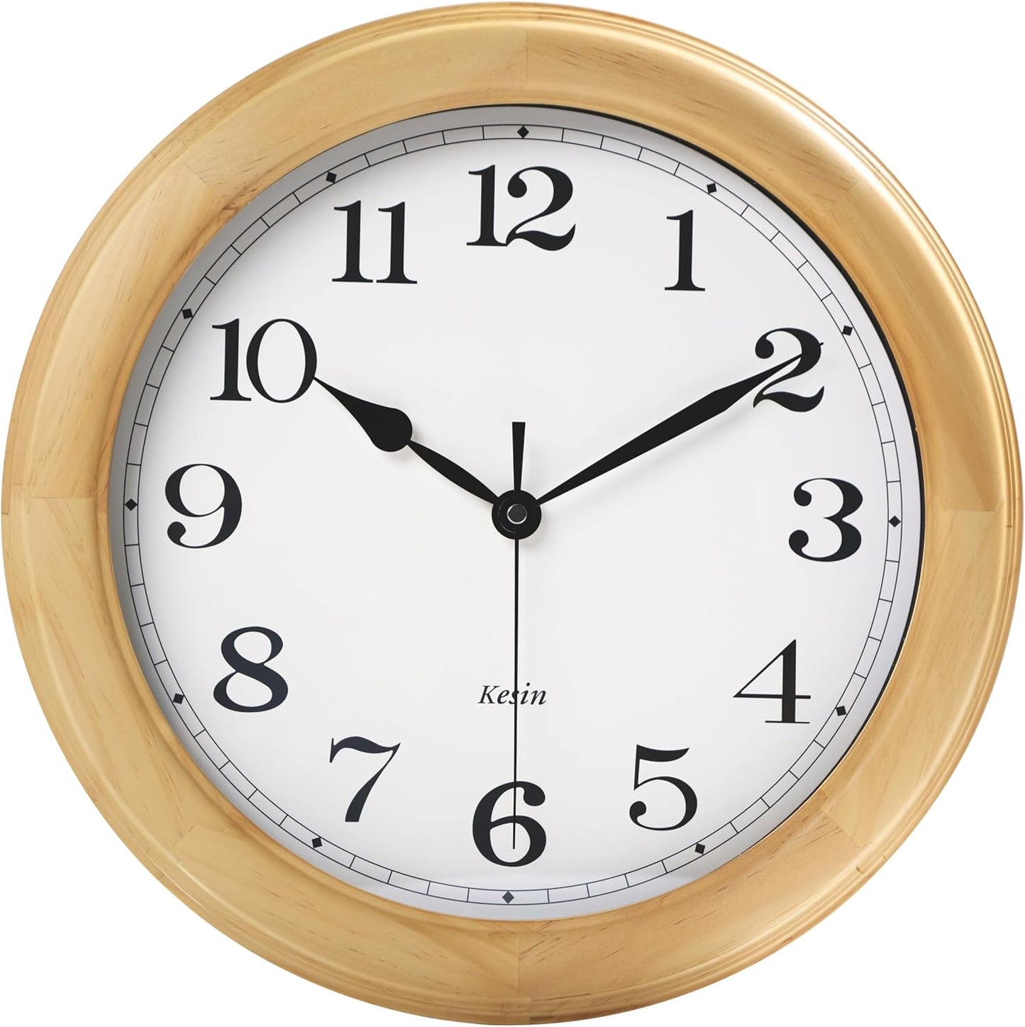 Kesin Wooden Wall Clock 14 Inch Silent Decorative Battery Operated