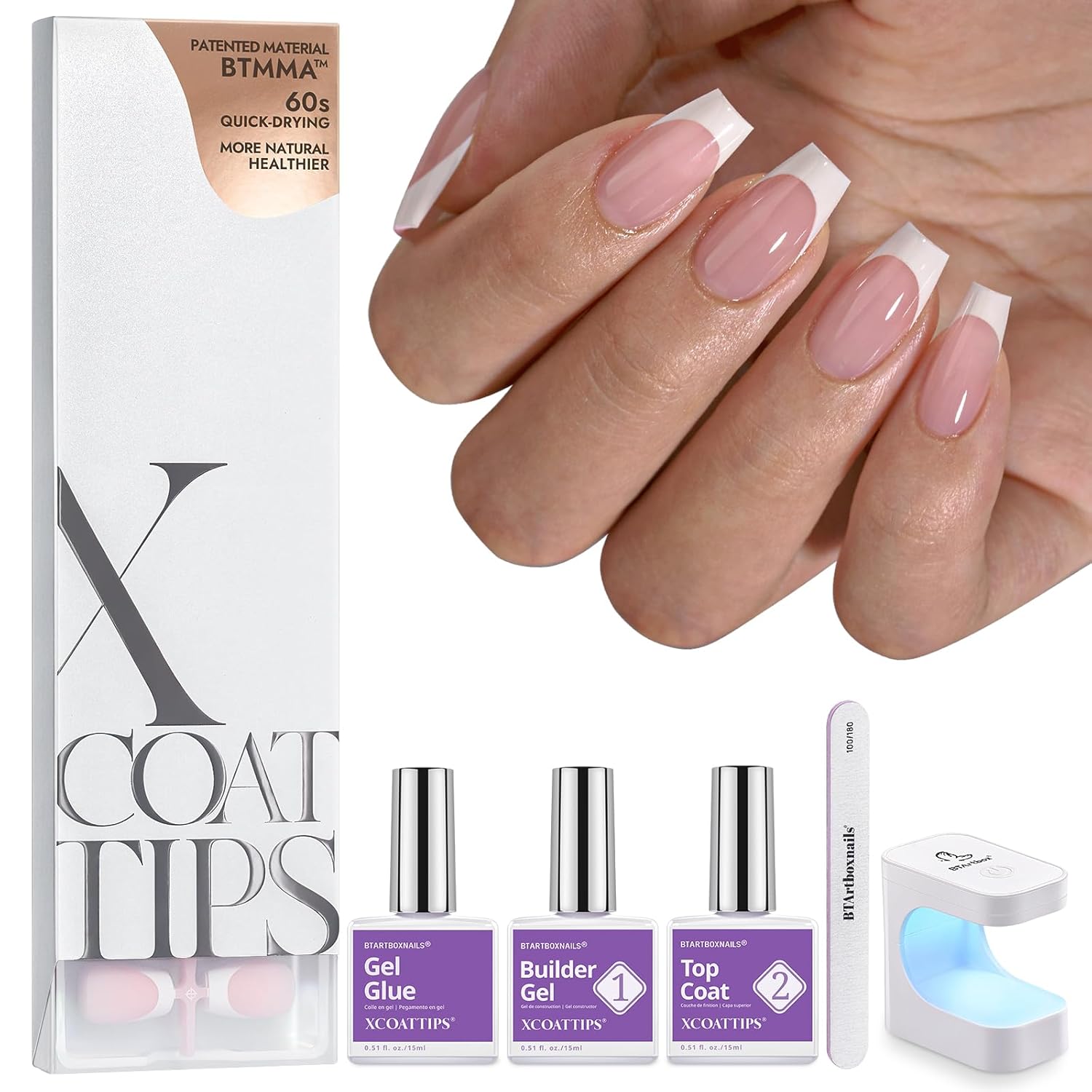 BTArtboxnails XCOATTIPS French Tip Press on Nails Kit Review