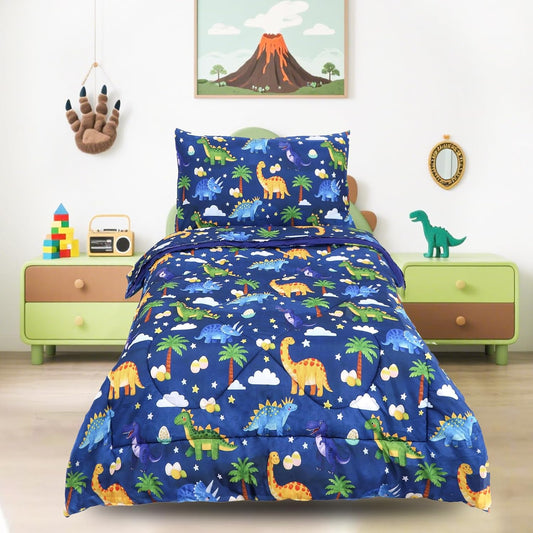 Hooyax Toddler Bedding Set for Boys - Fun Dinosaur Design