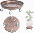 3 Pack Metal Heavy Duty Plant Caddy With Wheels 12 in - Mobile Round