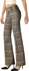 Women's Ultra Stretch Plaid Bootcut Dress Pants - Lux Comfort