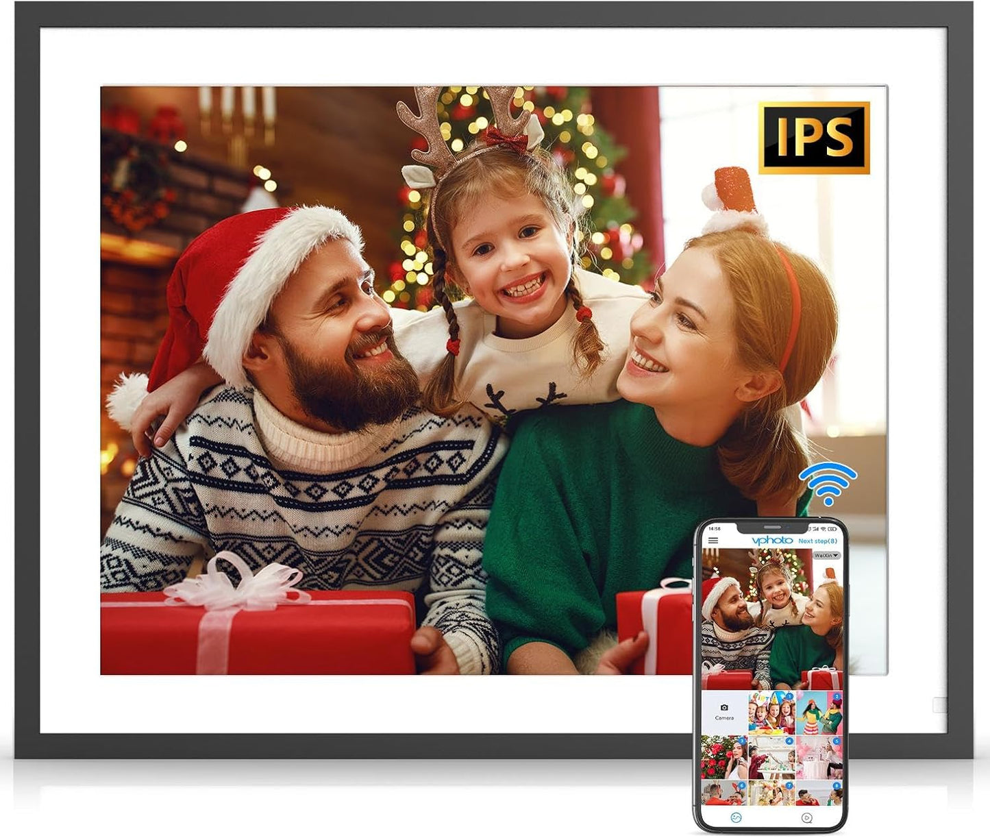 Large Digital Picture Frame 17in with Dual WiFi and Touch Screen