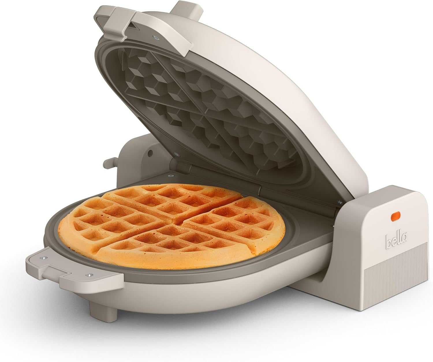 BELLA Flip-n-Store Waffle Maker, Nonstick, Fits-anywhere, 1000W, Oatmilk