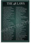 48 Laws of Power Canvas Poster for Stylish Decor