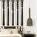 Large Macrame Wall Hanging Black and White - Modern Boho Wall Art