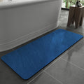 Royal Blue Bath Mat Rug 17in x 59in - Thin Absorbent Non Slip Shower