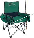 Fishing Chair with Rod Holder and Built-In Cooler - Hands Free Comfort