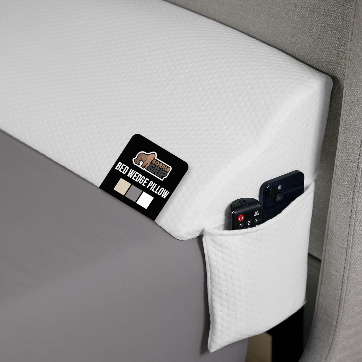 GORILLA GRIP Queen Bed Wedge Pillow for Headboard Gaps