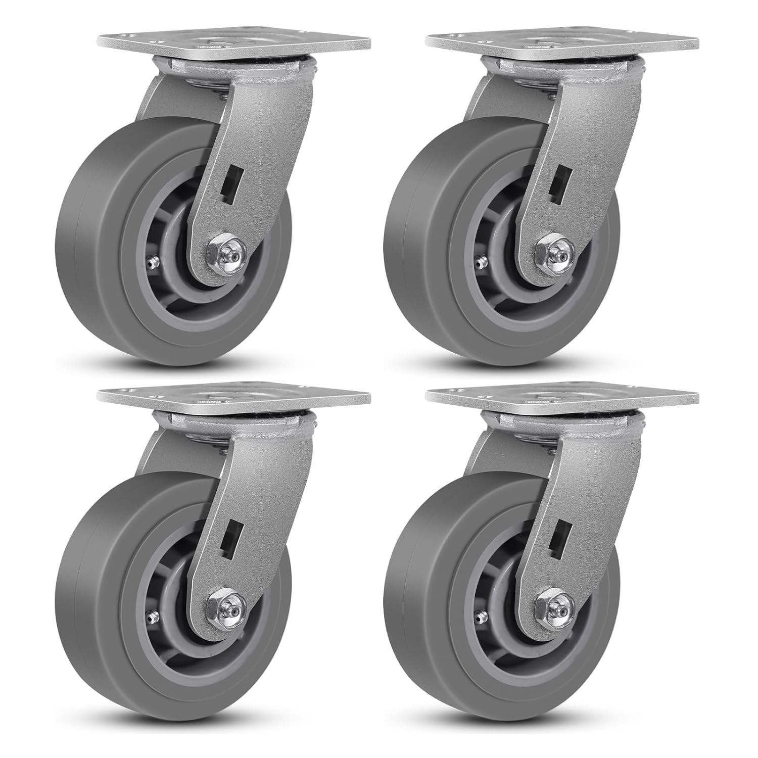 5 Inch Heavy Duty Caster Wheels Set of 4 for Industrial Use
