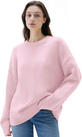 Cashmere Blend Oversized Crew Neck Pullover Sweater - Cozy Everyday