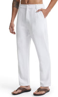 Men's Linen Pants Elastic Waist Lightweight Casual Pants - Comfortable