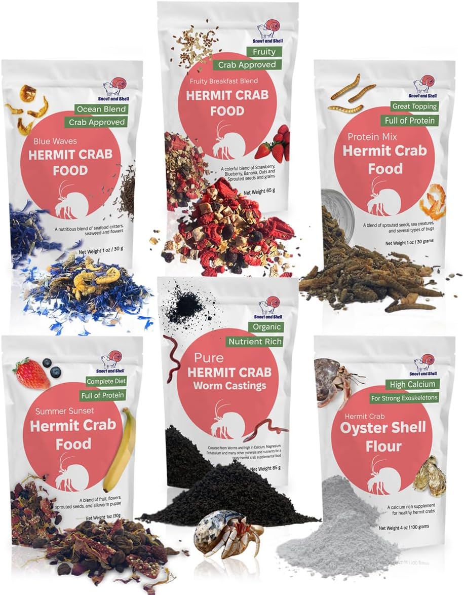 Snout and Shell Hermit Crab Food Bundle for Healthy Crabs