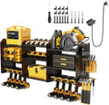 45 in Power Tool Organizer Wall Mount with Charging Station - Heavy