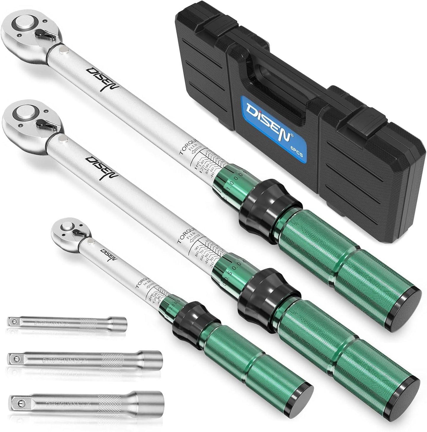 DISEN 6 PCS Torque Wrench Set for Precision Bike and Car Repair