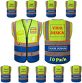 10 Pack Custom Safety Vest Class 2 High Visibility Reflective Vest