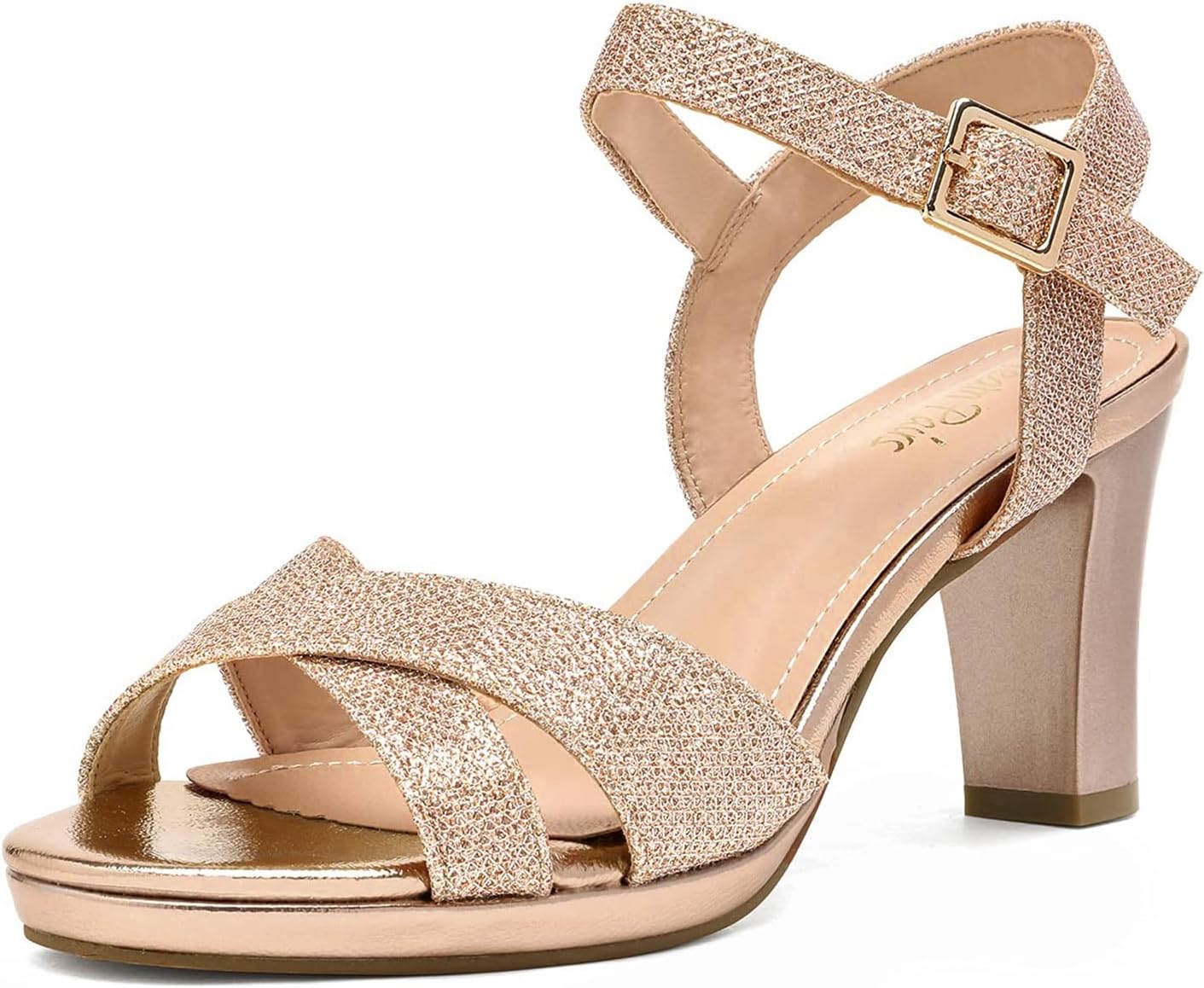 DREAM PAIRS Women's Chunky Heels Open Toe Ankle Strap Sandals