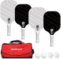 Pickleball Paddles Set of 4 Graphite Rackets with Balls and Bag