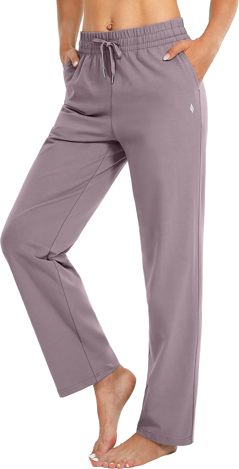 SANTINY Women's Cotton Sweatpants for Yoga and Casual Wear
