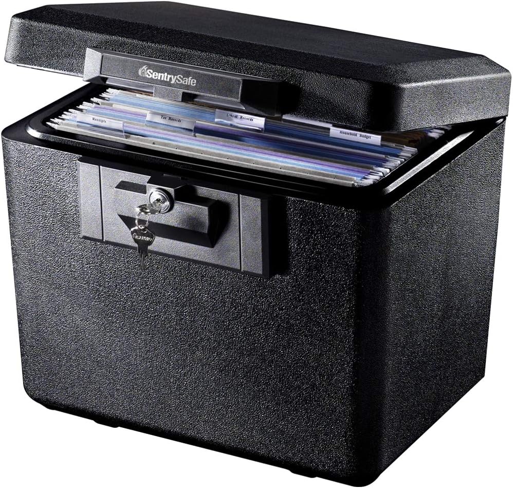 Fireproof Document Box with Key Lock for Home or Office Use