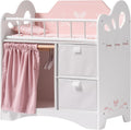 Baby Doll Crib Wooden Doll Bed with Storage and Bedding - Playset
